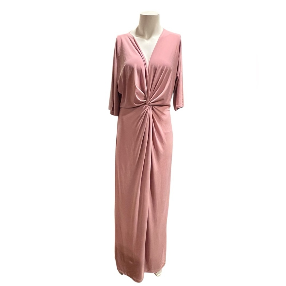 KOH KOH Long Sexy V-Neck Short Sleeve Slit Flowy Cocktail Evening dress